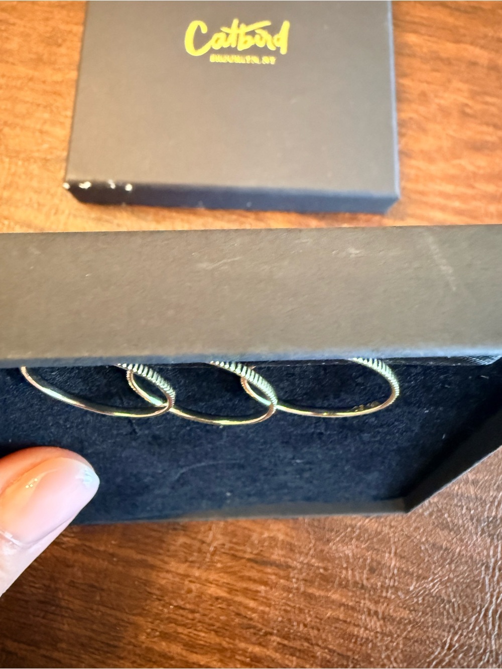 Set of 3 Catbird NYC Petite Fountain Rings, 14K! Great as a stack! Size 8. - Picture 3 of 4
